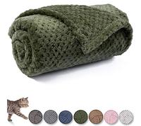 Couverture Polaire Chaude et Douce pour Chiot, Chat ou Chaton de Petite, Moyenne et Grande Taille - Jeté de lit, canapé, Voyage (Taille L/101,6 x 121,9 cm, Vert foncé)