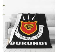 Couverture Polaire Coat of Arms of Burundi Flag Burundian Emblem Couverture en Peluche Doux Plaid Polaire Haute Qualité Plaid Canape pour Chambre À Coucher Camping Canapé L