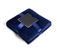 Couverture Polaire Corail, Couleur Unie, for Sieste et Loisirs, Ultra Douce, 330 G/m², Moelleuse et Chaude, Le Lit et Une Utilisation en Toutes Saisons(Blue,Double)