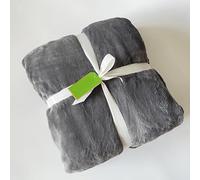 Couverture Polaire Corail, Couleur Unie, for Sieste et Loisirs, Ultra Douce, 330 G/m², Moelleuse et Chaude, Le Lit et Une Utilisation en Toutes Saisons(Gray,Double)