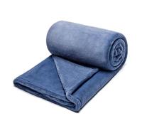 Couverture Polaire Corail, Couleur Unie, for Sieste et Loisirs, Ultra Douce, 330 G/m², Moelleuse et Chaude, Le Lit et Une Utilisation en Toutes Saisons(Blue,Single)