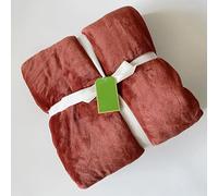 Couverture Polaire Corail, Couleur Unie, for Sieste et Loisirs, Ultra Douce, 330 G/m², Moelleuse et Chaude, Le Lit et Une Utilisation en Toutes Saisons(Red,Single)