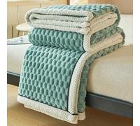 Couverture Polaire Couverture Chaude et Épaisse pour Canapé et Lit Couverture lestée Doux et Plaid Fausse Fourrure Plaid Chaude et Confortable pour Salon Camping Voyage(Green A,200 * 230cm)