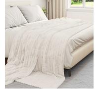 vidaXL Jeté Crème 240 x 220 cm Toison