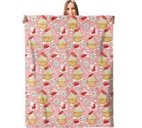 Couverture Polaire Cupcake Mignon Couverture Lit 2 Personnes Douce Confortable Jeté De Canapé, pour Canapé, Chambre À Coucher, Enfant, 100x125cm