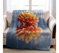 Couverture Polaire Dahlia 180 x 220 cm pour 2 Personnes Plaid Flanelle Doux et Chaud Imprimé 3D pour Canapé et Lit