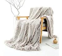 Couverture Polaire décorative, Plaid Moelleux et Confortable en Flanelle Double Face - Couvertures moelleuses en Microfibre pour lit et canapé, idéales pour Les Voyages - Marron || 130 × 160 cm