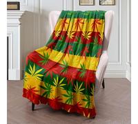 Couverture Polaire Design Herbal Legal Color Grass Relax Plant Ornament Abstract Textures Addiction Plaid Canape Haute Qualité Plaid Polaire Doux Couverture en Peluche pour Camping Canapé M