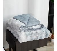 Couverture Polaire d'hiver, Plaid et Plaid de Luxe en Fausse Fourrure, Couverture d'hiver Super épaisse, Douce et Moelleuse, Couverture lestée pour lit et canapé, Gris, 150 x 200 cm