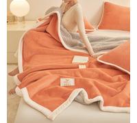 Couverture polaire double face, couverture épaisse en laine d'agneau double face - Couverture chaude en velours de lait pour toutes les saisons pour décoration de canapé-lit (B 120 x 200 cm/47 x 79" B