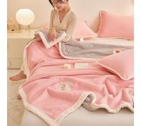 Couverture polaire double face, couverture épaisse en laine d'agneau double face - Couverture chaude en velours de lait pour toutes les saisons pour décoration de canapé-lit (F 120 x 200 cm/47 x 79" F