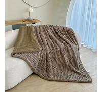 Couverture Polaire Double Face en Sherpa - Très Épaisse et Chaude, Plaid pour Canapé, Lit et Voyage, Doudoune Molletonnée Réversible Adulte, Idée Cadeau Hiver (G 200*230cm79*91in(Approx.1.7kg))