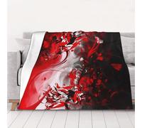 Couverture polaire douce et confortable, légère et chaude pour canapé, lit, chaise, décoration d'intérieur, rouge, noir, blanc, abstrait, 203,2 x 152,4 cm
