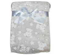 Couverture polaire douce unisexe pour bébé garçon et fille, landau, berceau, couffin, motif étoiles, gris