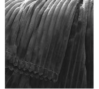 Couverture polaire - - Effet côtelé 3D Gris Foncé 240x260 cm