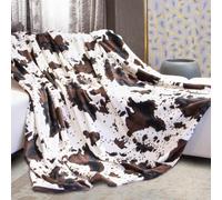 Couverture polaire en flanelle à imprimé vache pour lit simple, pelucheuse, légère, chaude, confortable, en microfibre douce, cadeau pour adultes, toutes saisons, 152,4 x 203,2 cm