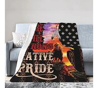 Couverture Polaire en Flanelle de Noël 203,2 x 152,4 cm Native American Pride Black Sofa Throw Blanket Quality Ultra-Soft Travel Winter Blankets for Mens Keep Warm