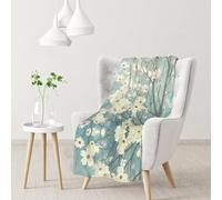 Couverture polaire en flanelle de qualité supérieure Spring Flower Blossoms - 280/320 g/m² - Impression intégrale - Un côté - Douce et chaude - Couvre-lit de luxe 76,2 x 101,6 cm