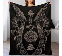 Couverture Polaire en Flannel Douce Mythe Viking, Couvertures Chaude Et Confortable pour Canapé Ou Lit Facile À Manipuler 130×180cm