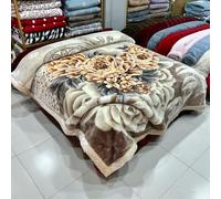 Couverture Polaire en Peluche De Style Coréen pour Très Grand Lit, 200X230 Cm, 6 Kg, À 2 Plis, Imprimée A&B, Couverture De Lit Raschel, Douce Et Chaude,E,79x91 inch/13 LB