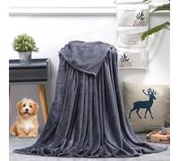 Couverture Polaire en Peluche Réversible 130 x 160 cm Flanelle Doux et Chaud, Lavable et Parfaite Plaid Épais Sherpa pour Canapé Parfaite comme Couverture d'hiver Ou Cadeau, Gris Foncé