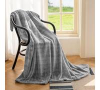 Couverture Polaire Flanelle 130 x 150 cm,Plaid Polaire Super Douce et Duveteux,Plaid pour Canapé,Chaude et,Confortable,Couvre-lit - Haute Qualité - Gris