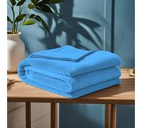 Couverture Polaire Flanelle 60 x 120 cm Ultra Douce et Duveteuse Couverture Douillette Polyester pour Toutes Les Saisons, Bleu