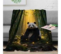 Couverture Polaire Flanelle Imprimée Panda Géant, Couverture De Canapé Bamboo Forêt, Confortable Moelleuse Cadeau Unique pour Enfants Et Adultes 40x50inch(100x130cm)
