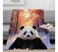 Couverture Polaire Flanelle Imprimée Panda, Plaid De Canapé Enneigé Bois, Douce Et Confortable Cadeau pour Enfants Et Adultes 50x60inch(127x152cm)