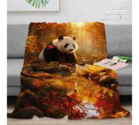 Couverture Polaire Flanelle Imprimée Panda, Plaid De Canapé Forêt, Douce Et Confortable Cadeau pour Garçon Et Enfant 80x90inch(200x230cm)