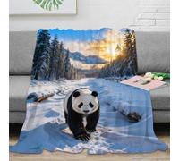 Couverture Polaire Flanelle Imprimée Panda, Plaid De Canapé Snowy Bois, Douce Et Confortable Cadeau pour Enfants Et Adultes 80x90inch(200x230cm)