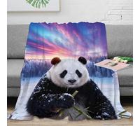 Couverture Polaire Flanelle Imprimée Panda, Plaid De Canapé Snowy Bois, Douce Et Confortable Cadeau Unique pour Garçons Et Filles 60x80inch(150x200cm)