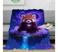 Couverture Polaire Flanelle Imprimée Panda Roux, Couverture De Canapé Île Flottante, Ultra Douce Et Chaude Cadeau Unique pour Garçons Et Filles 40x50inch(100x130cm)