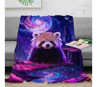 Couverture Polaire Flanelle Imprimée Panda Roux, Couverture De Canapé Nébuleuse, Ultra Douce Et Chaude Idée Original pour Enfants Et Adultes 60x80inch(150x200cm)