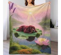 Couverture Polaire Flanelle Motif Cavalier King Charles Spaniel, Couverture De Lit Chien Lotus, Douce Et Moelleuse Cadeau pour Garçon Et Enfant 40x50inch(100x130cm)