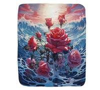 Couverture Polaire Flower in The Water Artwork Flower Style Couverture en Peluche Confortable Plaid Polaire Moelleuse Plaid Canape pour Chambre À Coucher Canapé Camping M