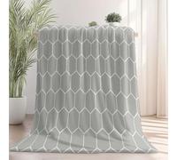 Couverture Polaire Géométrie hexagonale Simple Flanelle,Couvertures et Plaids Chaude et Douillet, Gris Décoration Chaleureuse et Confortable,pour Les d'halloween 150 x 200 cm