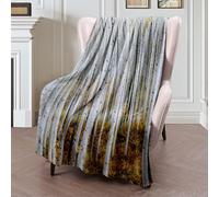 Couverture Polaire Grove Aspen Serene Western Landscape Trees Woods Natural Mountains Nature Outdoors Abstract Plaid Canape Luxueuse Plaid Polaire Haute Qualité Couverture en Peluche pour M
