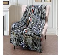 Couverture Polaire Guinea Fowl White Organic Bird Watercolor Poultry Animal Pattern Animals Isolated Wildlife Nature Couverture en Peluche Luxueuse Plaid Polaire Haute Qualité Plaid Canape pour M