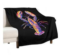 Couverture Polaire Homard Tie Dye Plaid Canape Élégante Plaid Polaire Multifonctionnel Couverture en Peluche pour Cadeau Camping Chambre À Coucher S