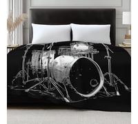 Couverture Polaire imprimé Antiquité pour lit, canapé, Voyage et Camping, Super Douce, Confortable, Moelleuse, Musique Batterie pour Toutes Saisons 100 x 130 cm