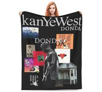 Couverture Polaire Imprimee Kanye West Album Donda, Rappeur Hip-Hop, Multifonction, Light Et Fine, Pour La Maison