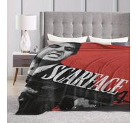 Couverture Polaire Inspiree De Scarface - Polyester Doux Et Chaud Au Design Moderne, Cadeau Ideal Pour Un Anniversaire, Noël Ou Thanksgiving Decoration De Chambre Et Sieste Douillette