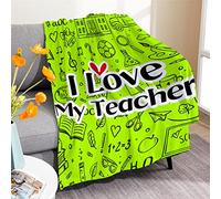 Couverture Polaire J'aime Mon Professeur Couverture en Peluche Doux Plaid Polaire Élégante Plaid Canape pour Toutes Les Saisons Chambre À Coucher Camping L