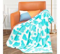 Couverture polaire l g re bleu clair pour lit double, turquoise p le, bleu sarcelle, cyan, taille double, 152 x 203 cm, douce et douillette pour