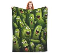 Couverture polaire légère et confortable en flanelle pour fille, femme, adolescente et enfant, motif cornichons, 152,4 x 127 cm