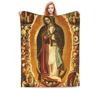 Couverture polaire mexicaine religieuse catholique Vierge Marie Notre Dame de Guadalupe Vierge de Guadalupe - Couverture douillette en flanelle - Pour chambre à coucher, climatiseur