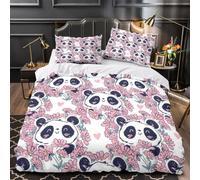 Couverture polaire microfibre panda rose imprimée 3D douce lit | Super king（260x220cm）microfibre moelleuse toucher doux chaleur légère plaid canapé déco chambre usage voyage cadeau motif fl