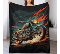 Couverture Polaire Moto, Couverture De Lit Et Canapé Super Doux Flannel, Couverture De Décoration Intérieure Chaude Et Légère,(180×200cm)