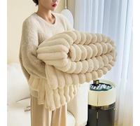 Couverture polaire originale moelleuse et polaire - Couverture de canapé - Douce et chaude - En velours côtelé - Pour décoration de chambre à coucher - Kaki - 70 x 100 cm